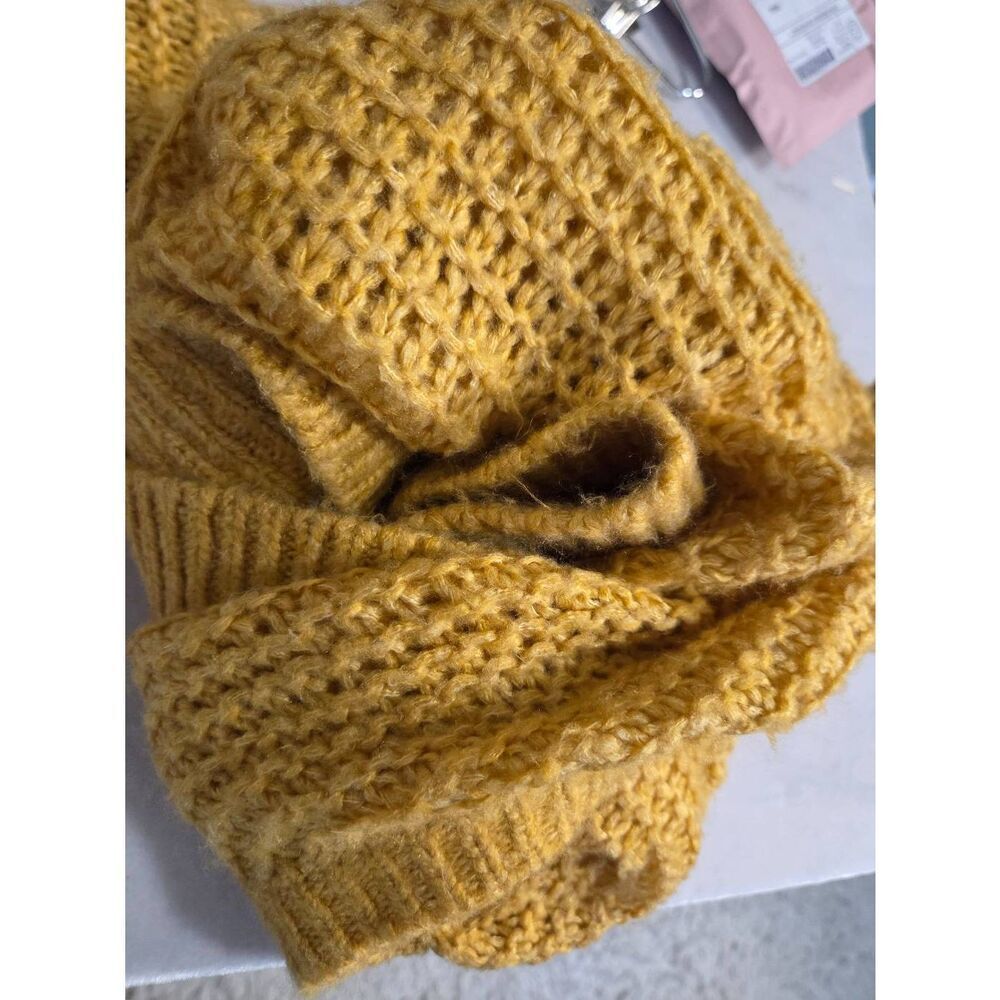 Abercrombie & Fitch Open Knit Open Faux Wrap Blouson Back Sweater Sz. XL EST - Picture 8 of 8